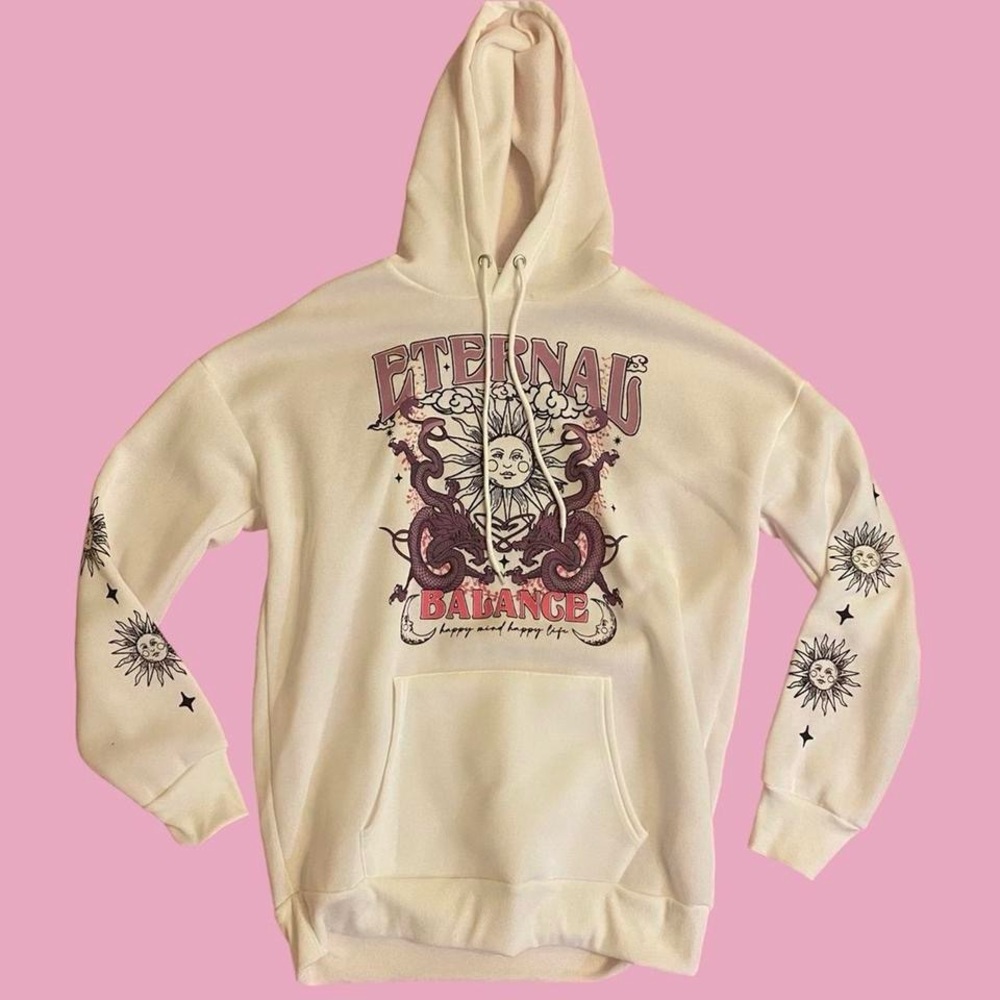 graphic white hoodie